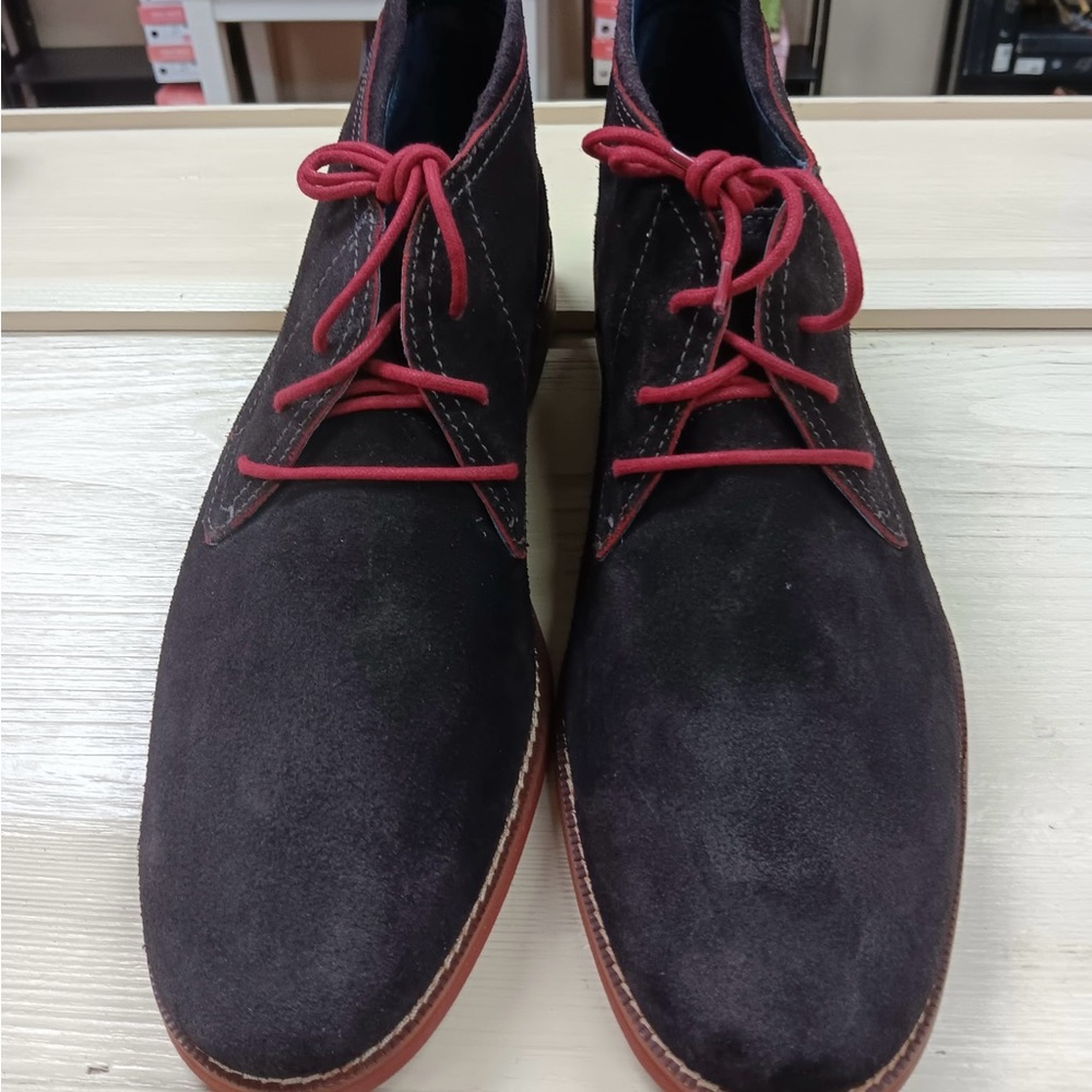 Cole Haan Mens Paul Chukka Boot Sz 13 Blue Suede Plain Toe LaceUp